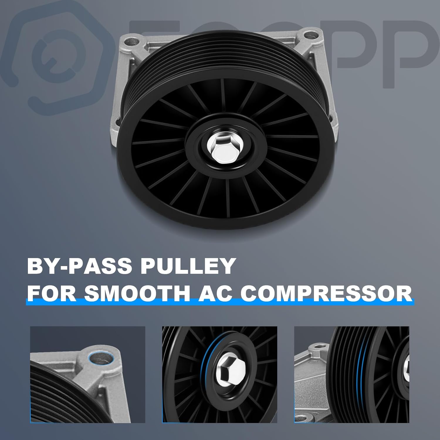 ECCPP A/C Compressor Bypass Pulley 34229 Durable Replacement for Smooth AC Performance Fits 1996-2002 for Dodge Ram 2500 5.9L