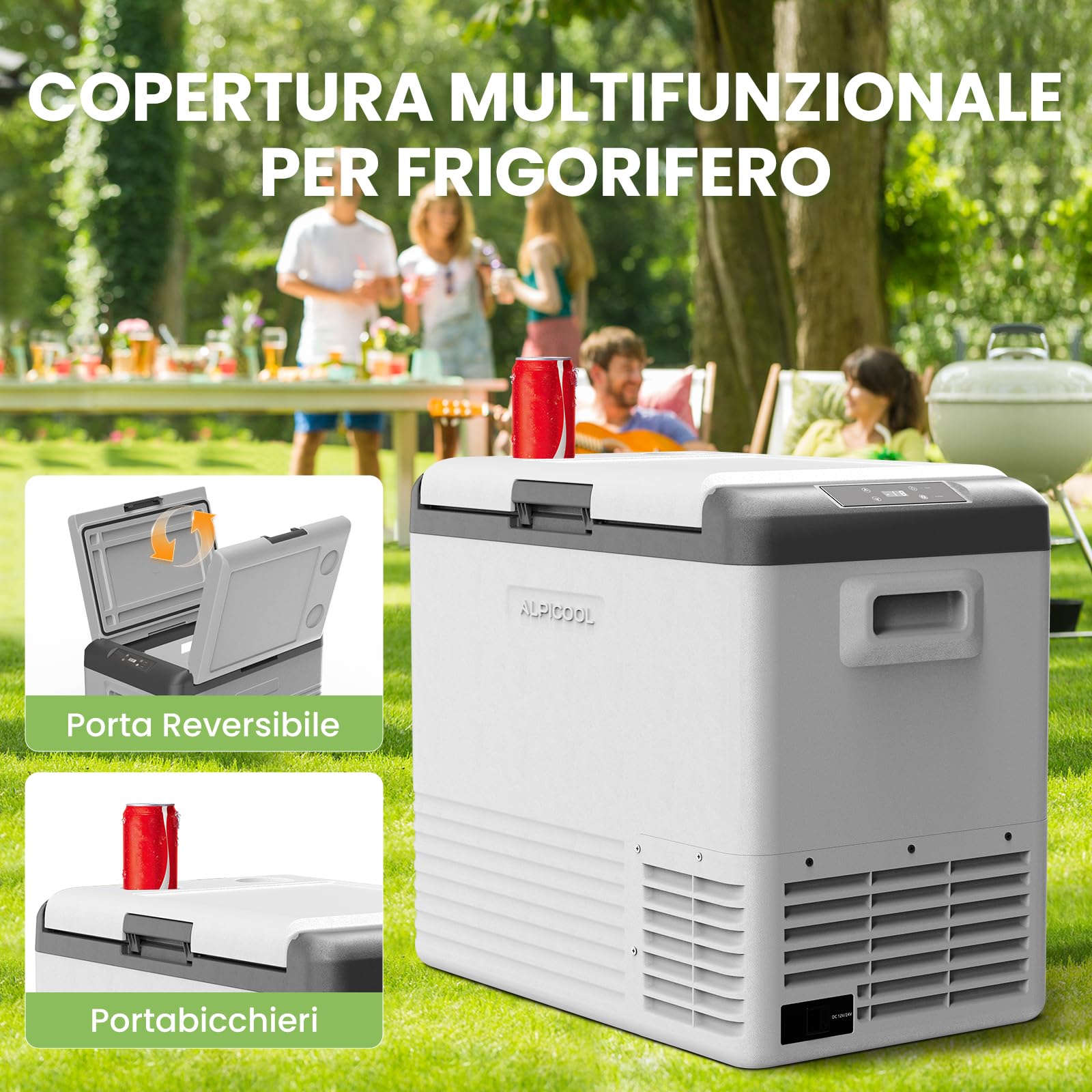 Alpicool CL50 45L Frigoriferi per Auto, Nuovo 2026 Frigoriferi Portatile Elettrico 12/24V DC 100~240 Volt AC Frigo Portatile, -20℃-20 ℃,Mini Frigorifero da Campeggio per Camion Barca Viaggio Picnic