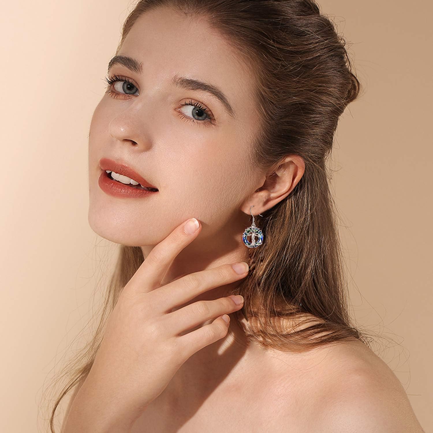 TOUPOP Tree of Life Earrings 925 Sterling Silver Family Tree Dangle Drop Earrings Crystal Jewelry Birthday Christmas Gifts for Women Her - Image 6