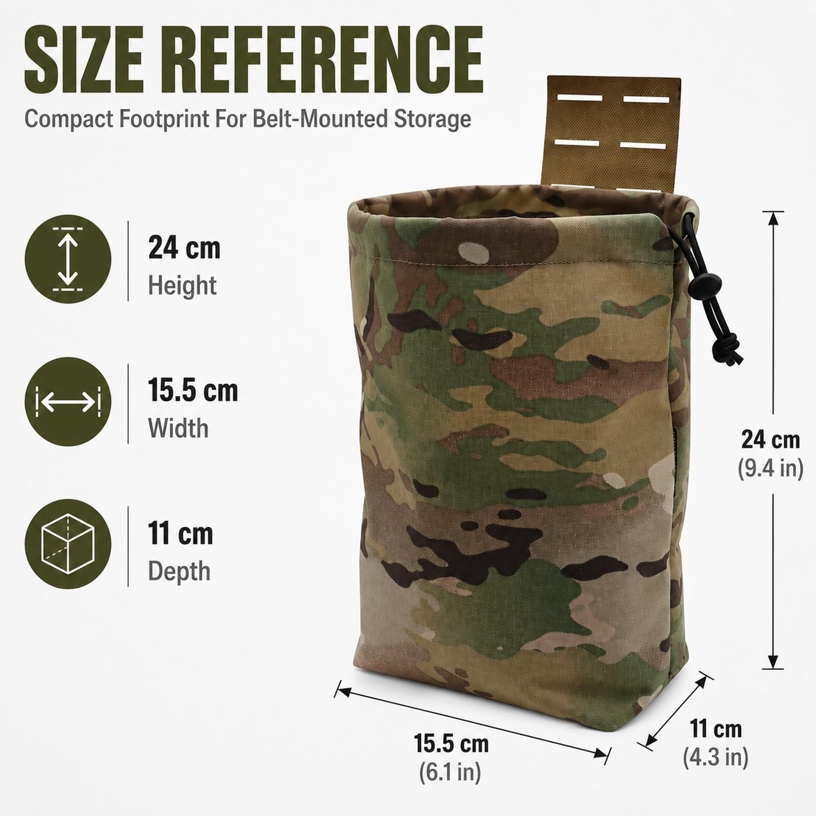 Genérico Pouch Utility MOLLE Enrollable, Bolsa Outdoor Plegable