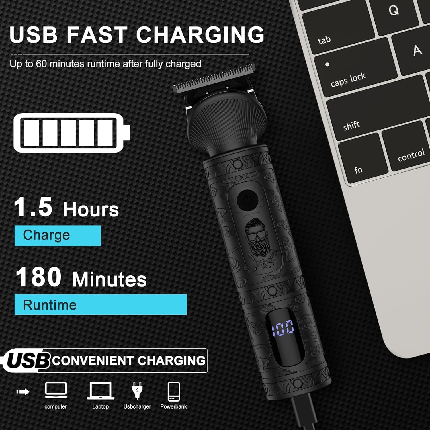 Quick-adjust dial for beard trimmer and adjustable body trimmer comb