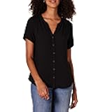 Women's Relaxed-Fit Short-Sleeve Woven Blouse