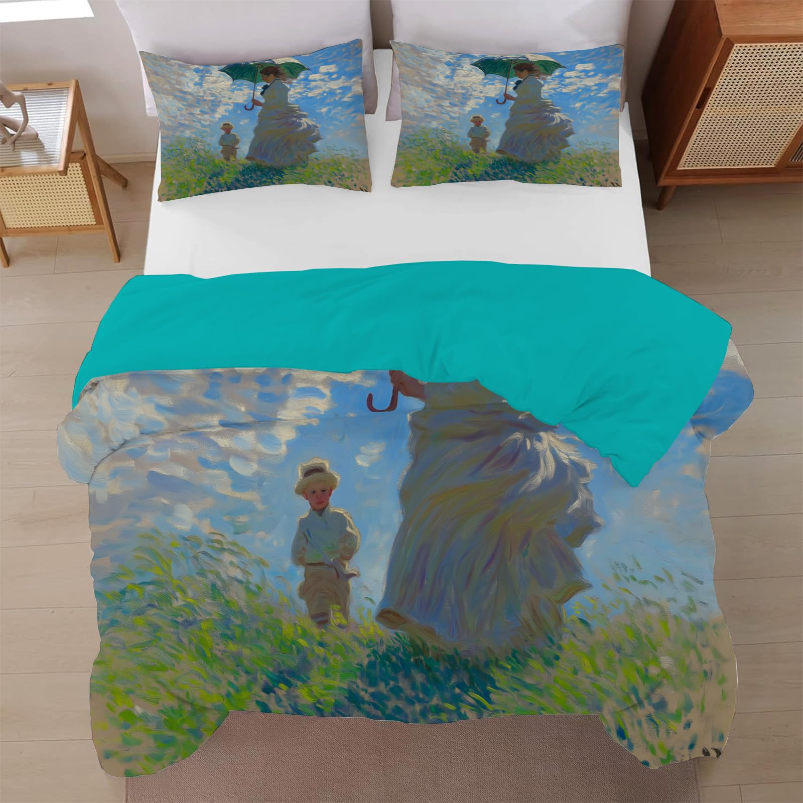 Parure de lit Monet 140x200 créant une ambiance artistique et douce pour chambre d'enfant