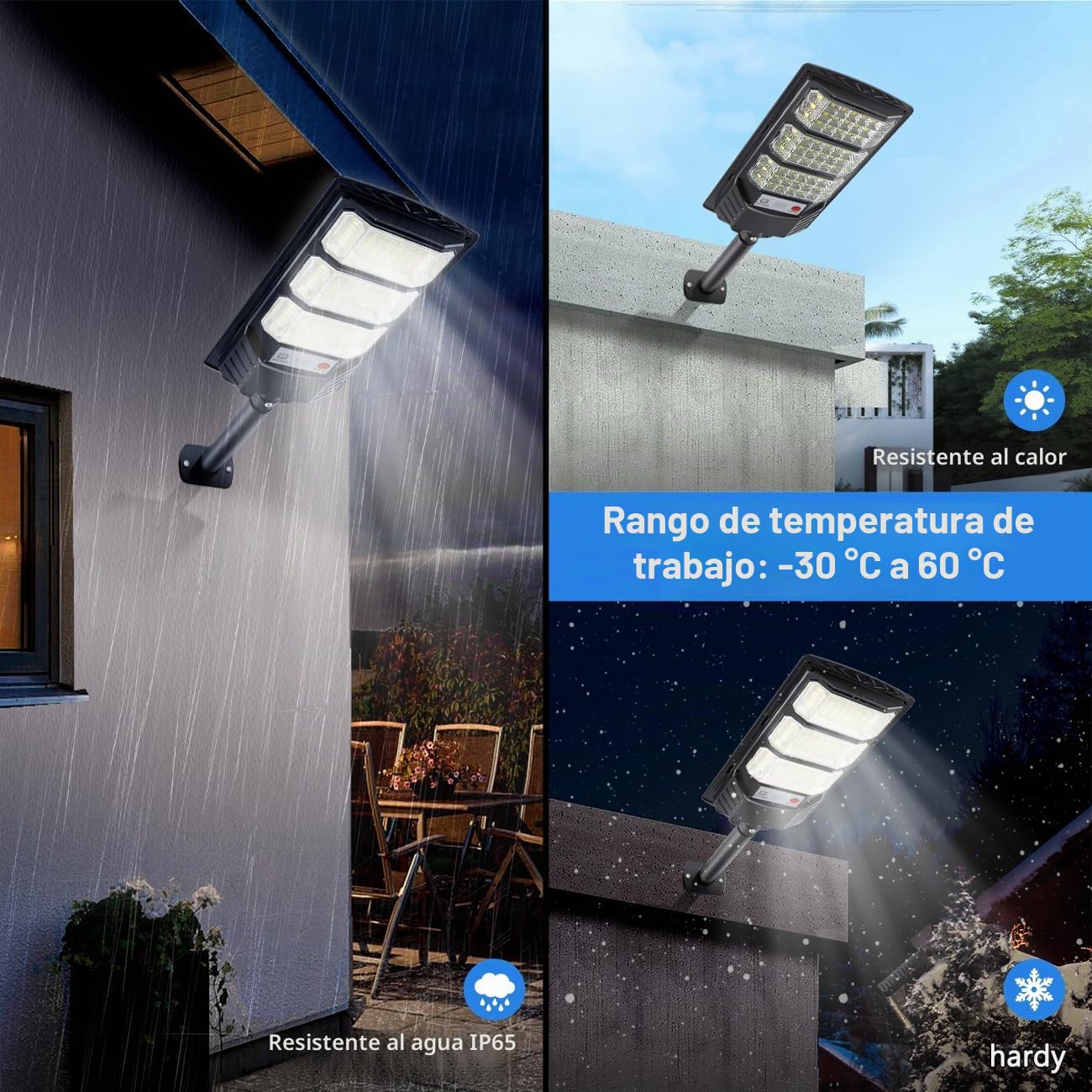 YACAISI Luces solares de calle al aire libre, luz solar exterior de 8500 K, LED del anochecer al amanecer, iluminación solar impermeable con sensor de movimiento y control remoto, luces solares de