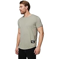 Calvin Klein T-Shirt Maniche Corte Uomo Badge Turn Up Sleeve Scollo Rotondo