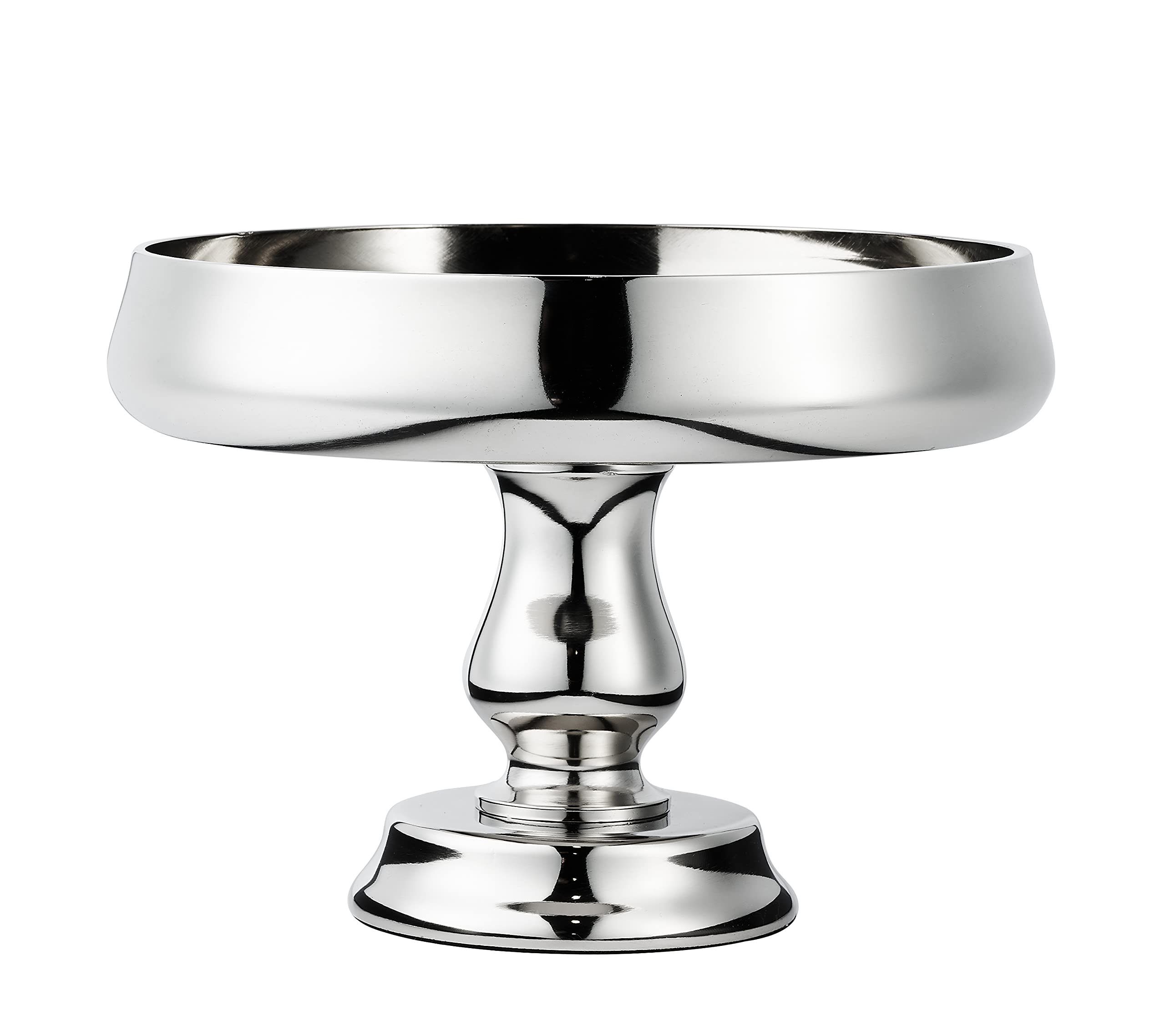 Assiette décorative en aluminium argenté poli de luxe - Plat décoratif moderne en métal - 28 cm