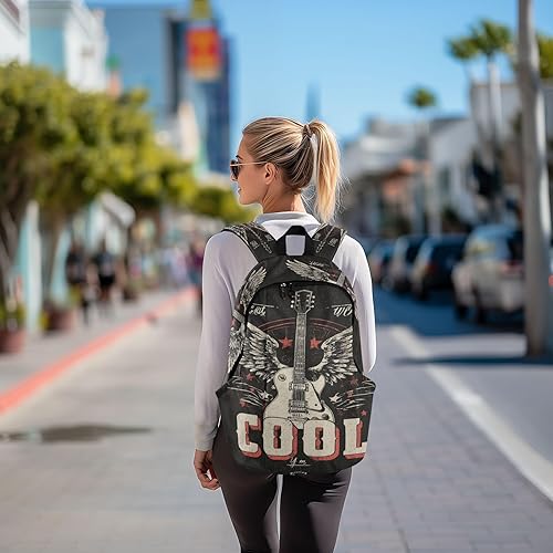 Miniatura 7 de Retro Cool Guitar Travel Backpack For Men Sleek Travel Backpack Carry On Flight Approved 15 Inch Laptop Bag for Travel Business Casual or College