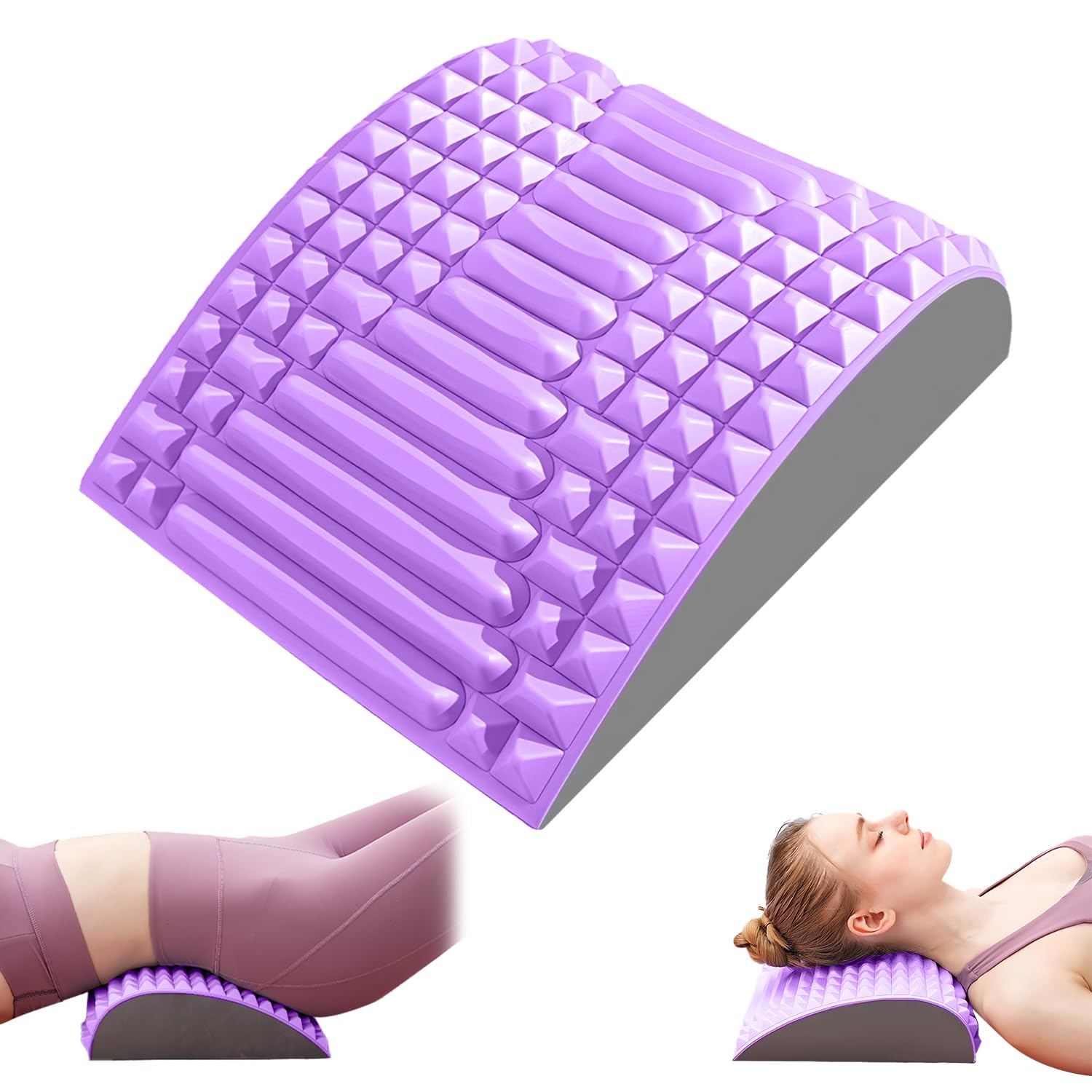 2023 New Neck & Back Stretcher, Back Stretcher, Multi-Level Adjustable Spine Board (Purple)