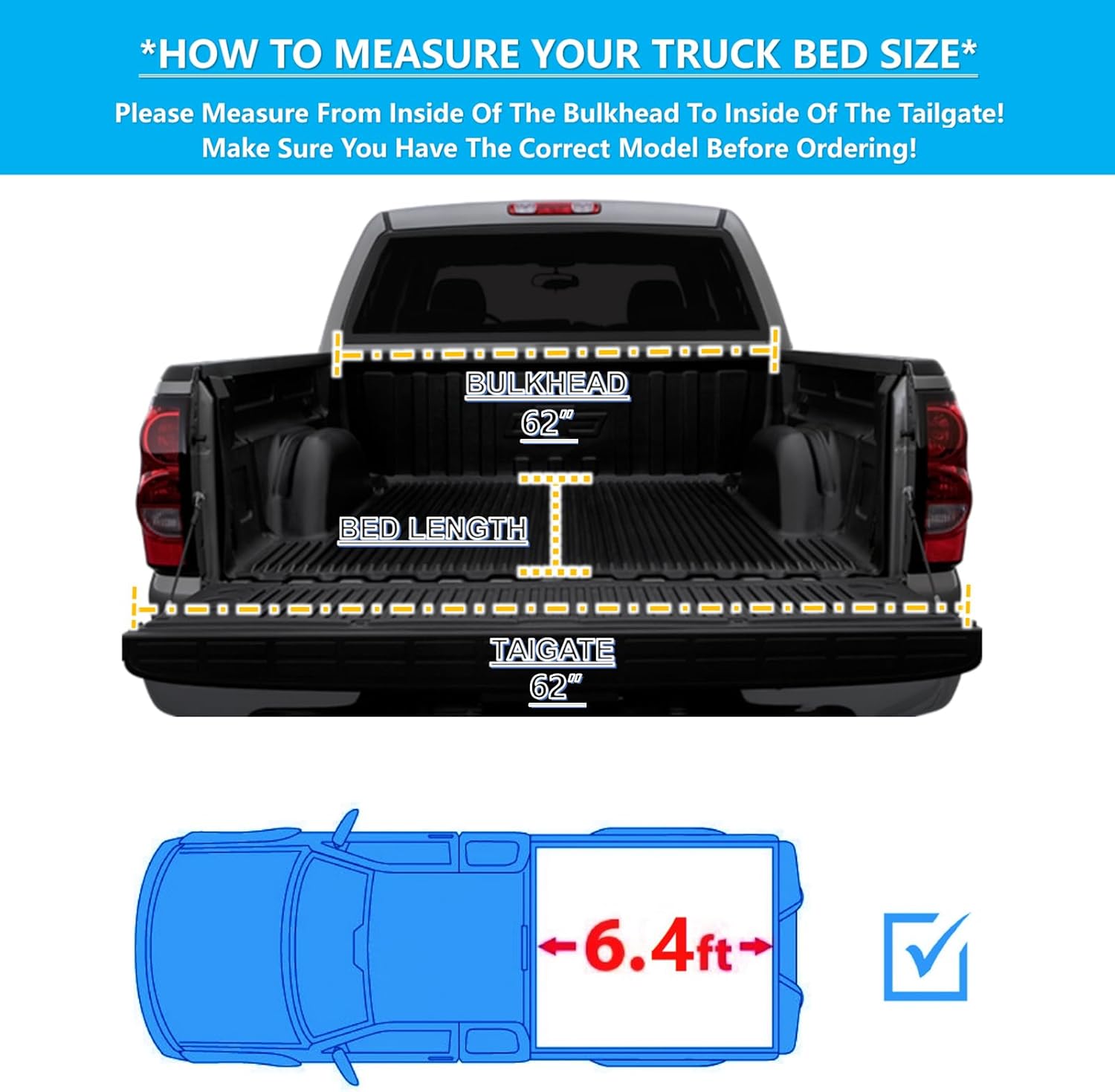 mamoru soft roll up 6.4ft truck bed cover compatible for 2019-2025 ram 1500 new body style vinyl tonneau cover | without rambox soft roll up 2019+ new body 6.4'