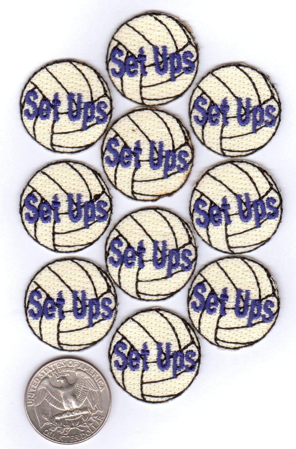 20 Volleyball Patches Set Ups 1.0inch Diameter 100