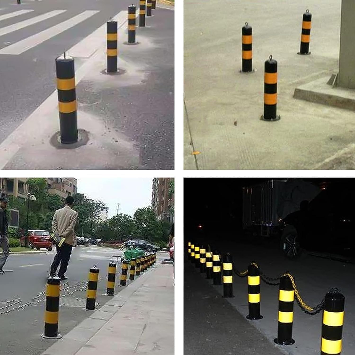Cono de tráfico, Barrera de Seguridad, Poste delimitador, Cono, Cinta Reflectante, Postes de Seguridad, Barrera de estacionamiento metálica, Cinta Reflectante, Postes Bol,50cm