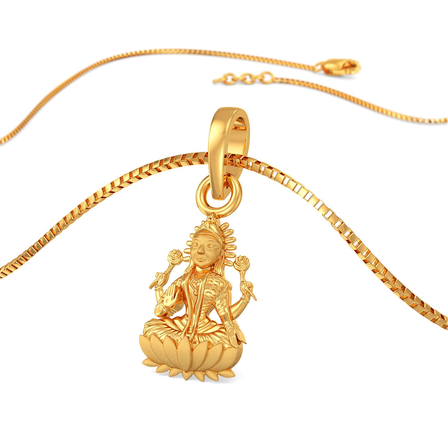22k (916) Purity | HUID & BIS Hallmark | Goddess Lakshmi Gold Pendant For Women-image-36