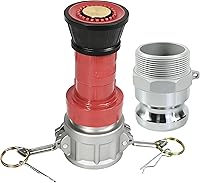 SpringSpray 2-Inch NPSH Heavy-Duty Fire Hose Fog Nozzle with Aluminum Camlock Fittings - Constant Flow, Adjustable Stream