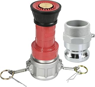 SpringSpray 2-Inch NPSH Heavy-Duty Fire Hose Fog Nozzle with Aluminum Camlock Fittings - Constant Flow, Adjustable Stream