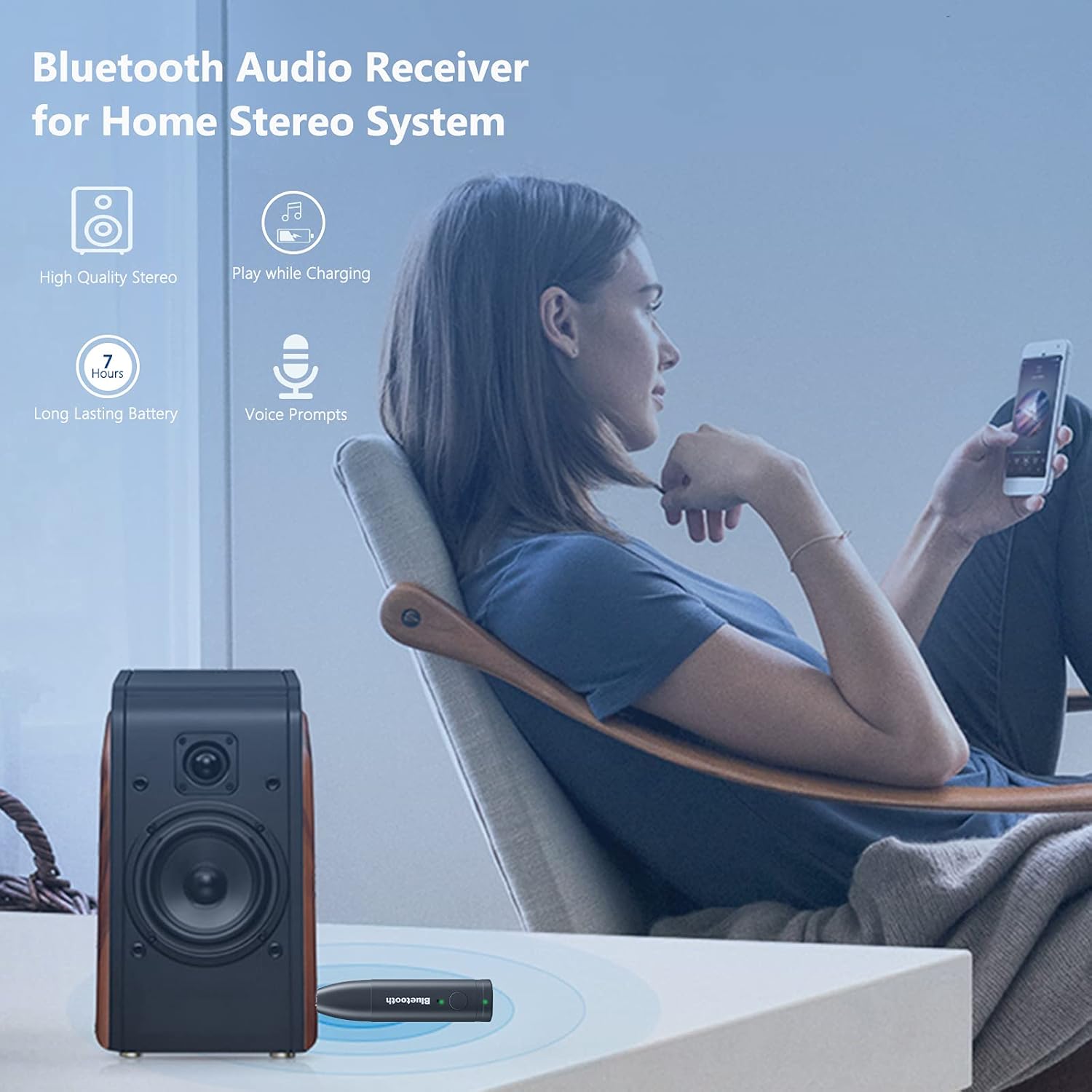 IVETTO Bluetooth Aux Adapter Bluetooth 5.0 Receiver Hands-Free Car Kit Wireless Audio Bluetooth Receiver with 3.5mm Stereo for Car Home Music Streaming Stereo Sound System: Car Electronics