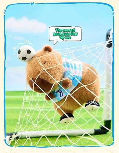 Miniatura 4 de RichRabbit Lindo juguete de peluche de Capybara de fútbol suave juguete lindo regalo de los niños marrón 9 pulgadas