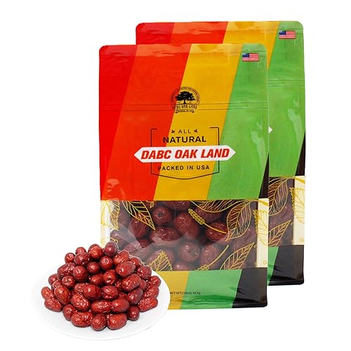 DABC OAK LAND Dátiles secos, alta nutrición, altas vitaminas, dátiles rojos, aperitivos, frutas secas, azufaifo rojo dulce envasado en Estados Unidos