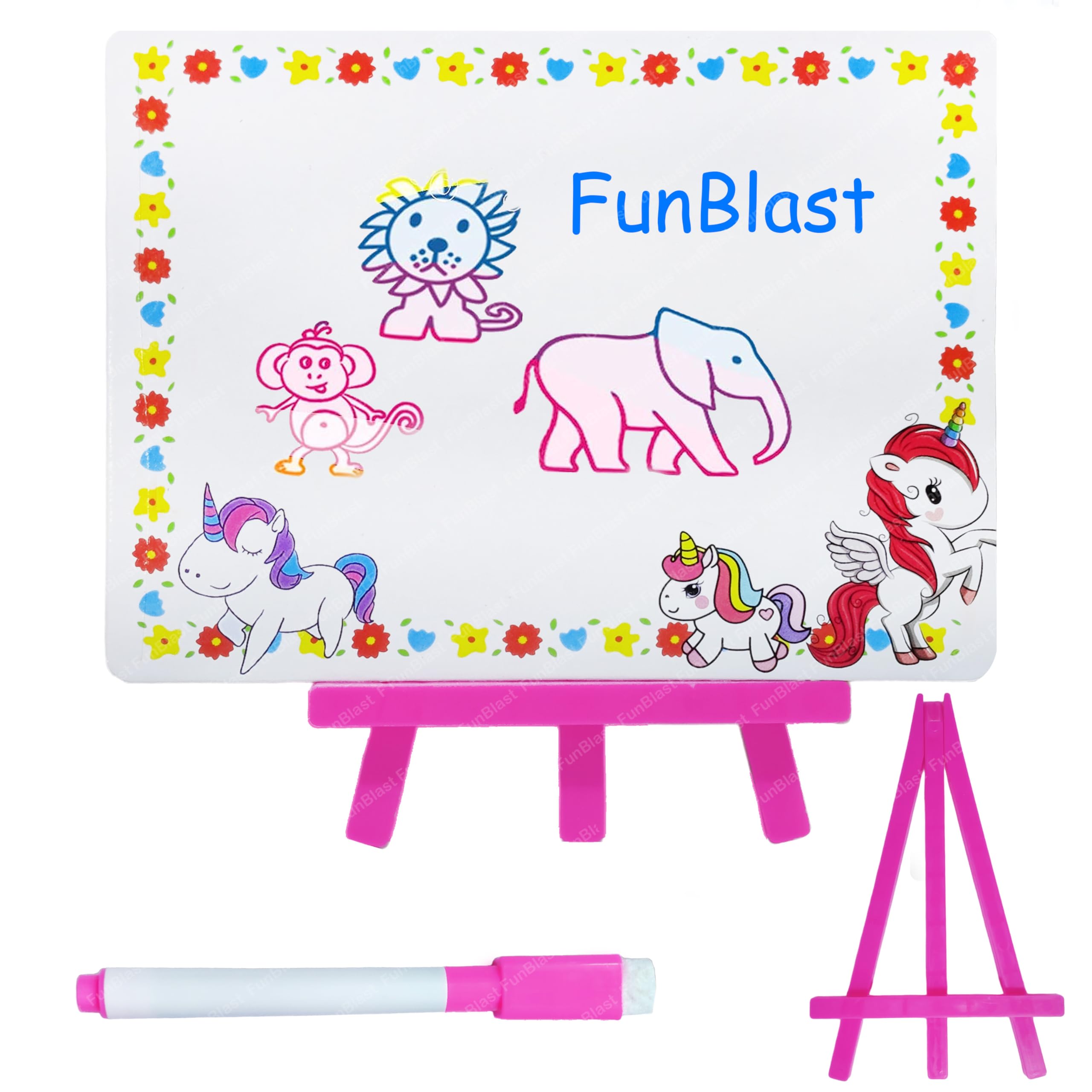 FunBlast Mini Erasable Whiteboard for Kids - DIY Learning Tablet with White Board Marker, Double Sided Writing Board for Kids, Boys, Girls (Unicorn) (B0CLNWN56Y) Amazon Price History, Amazon Price Tracker
