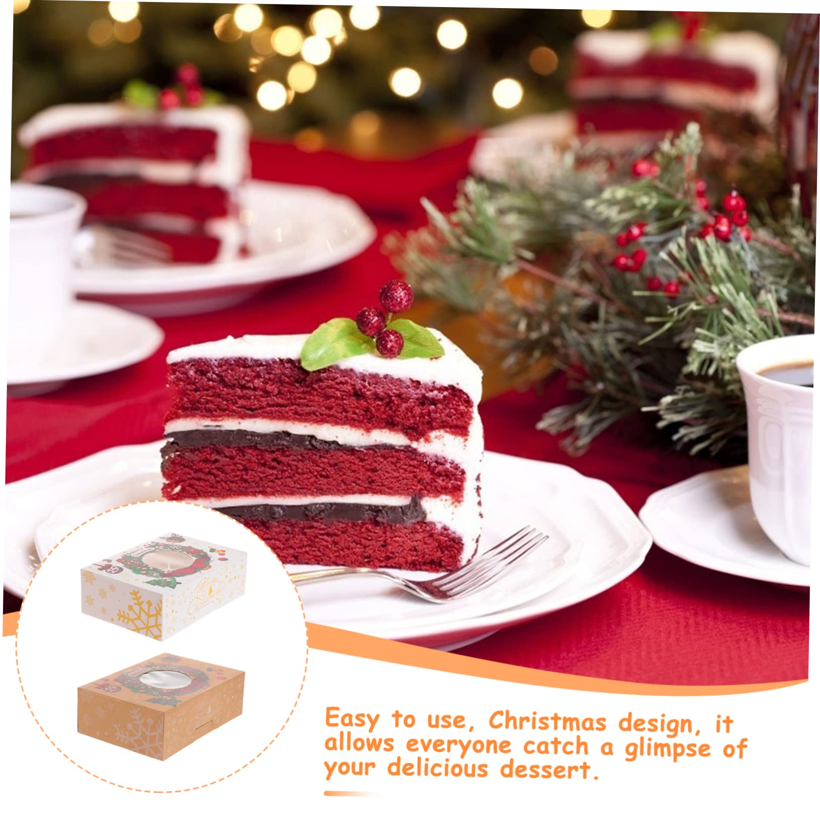Scatole Regalo Natalizie per Dolci 12 Pezzi con Finestra Trasparente in Materiale Raffinato per Torte e Dolci, Facili da Usare per Uso Domestico e Pasticcerie