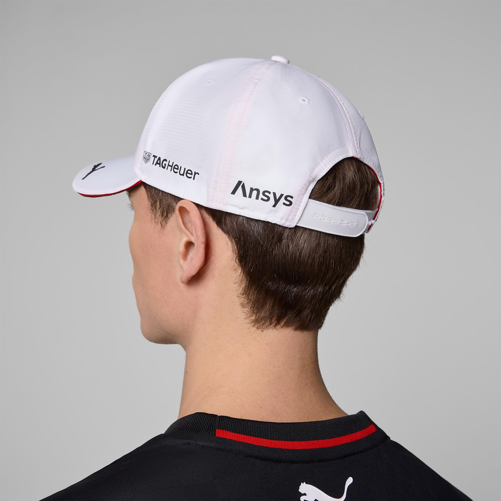 PUMA Porsche Motorsport Cappellino del Team con Visiera Curva e Loghi Porsche Motorsport e Sponsor, Incluso Un Logo Visiera