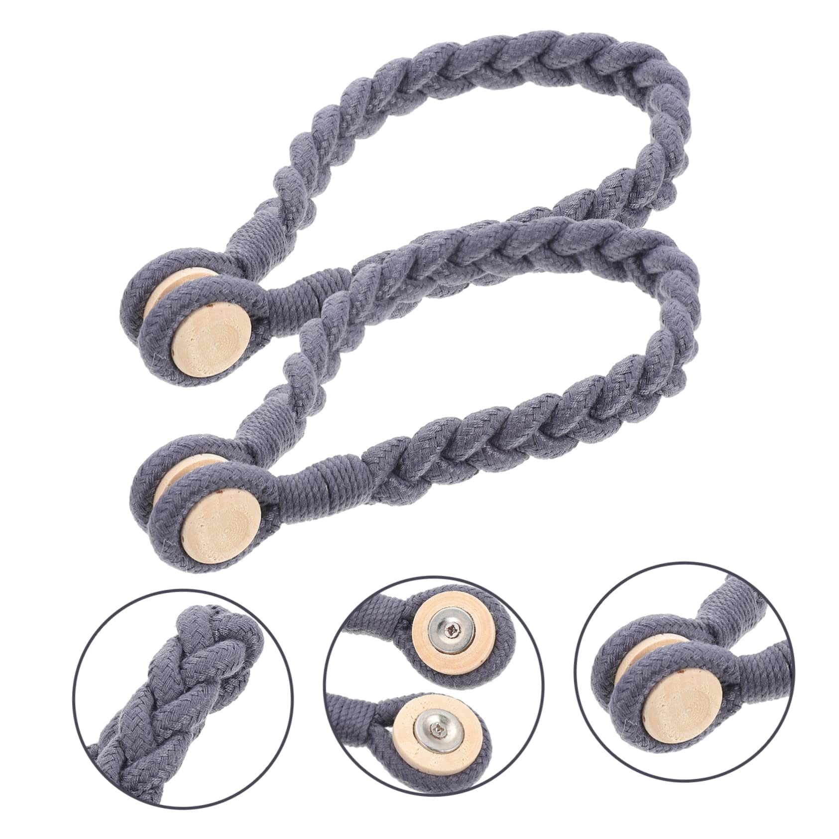 Zerodeko 6pièces Embrasses De Rideaux Magnétiques Corde Naturelle pour Décoration De Fenêtre Accessoire Moderne Et Élégant pour Salon Et Chambre