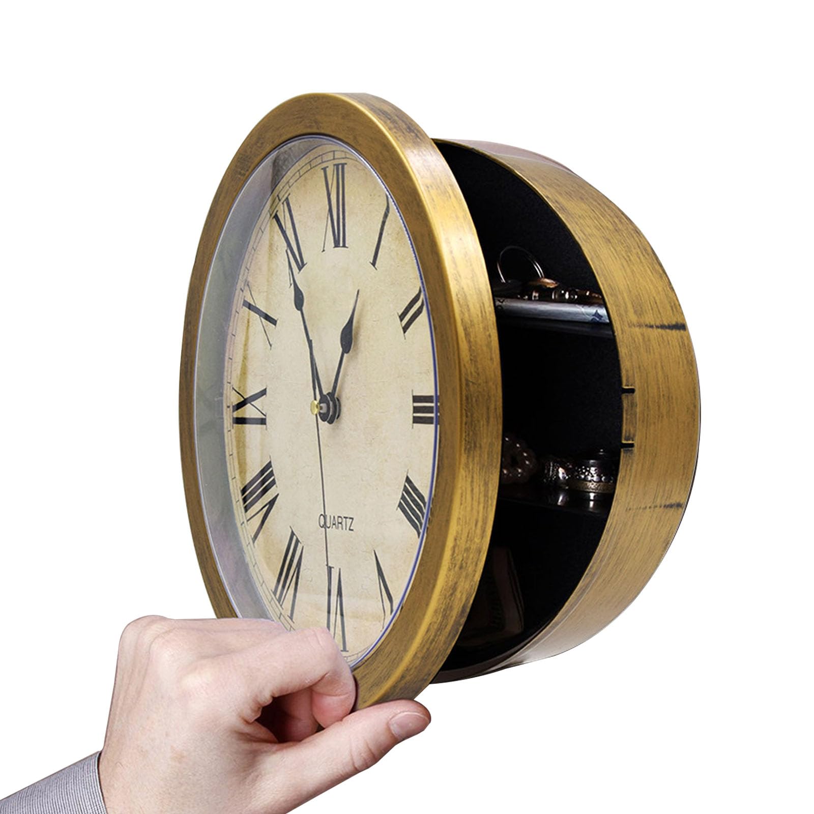 Horloge murale compartiment caché cachette bijoux objets de valeur gold