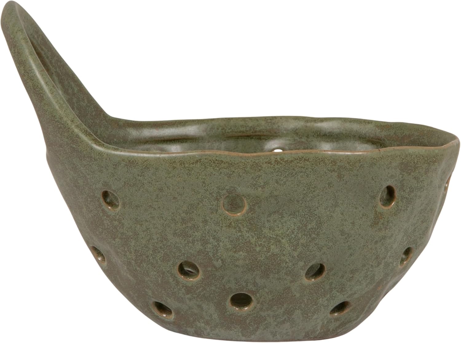 Creative Co-Op Set of 2 Green Reactive Glaze Stoneware Colanders
