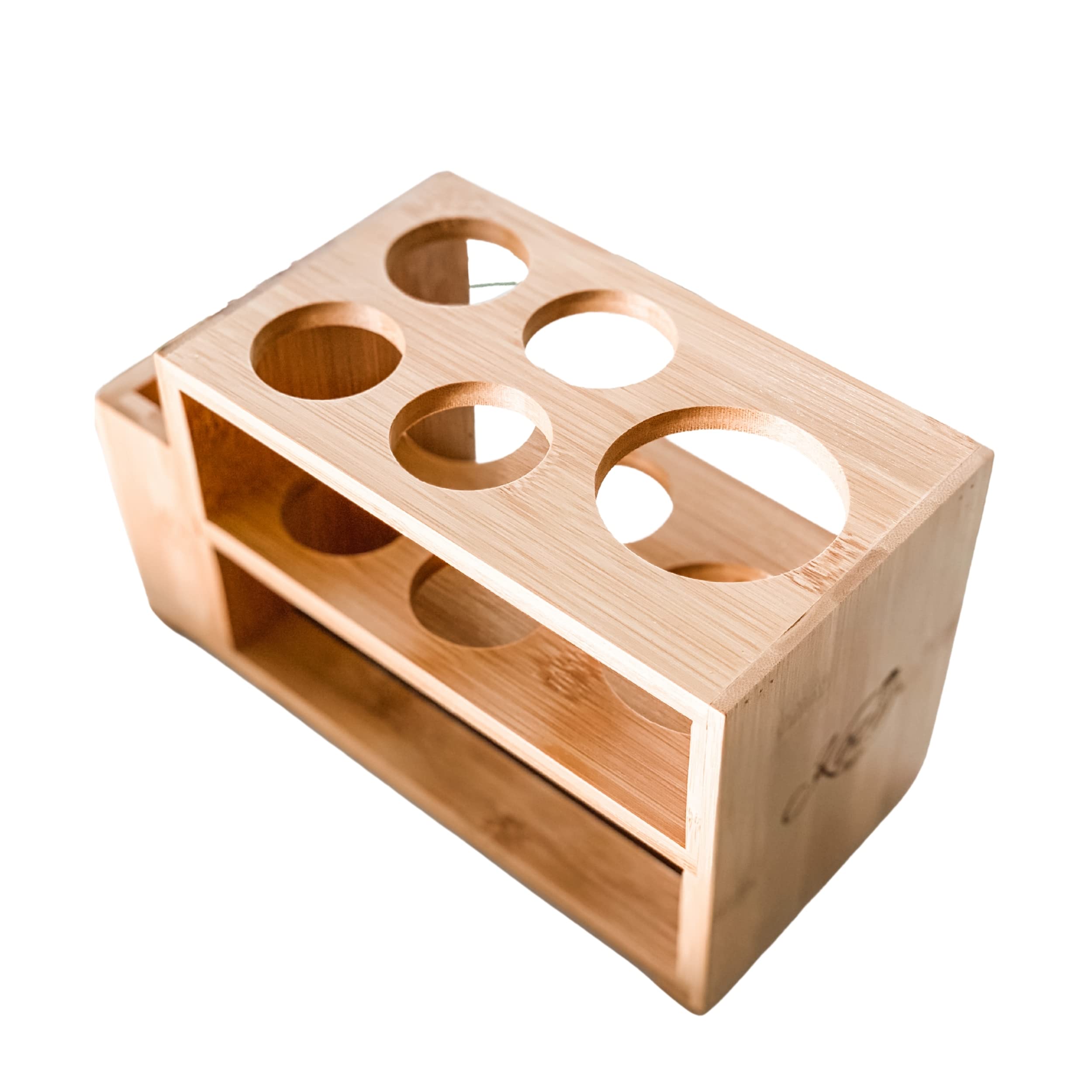 Kozy Bath Toothbrush and Toothpaste Holder Stand for Bathroom Vanity Storage, Bamboo, 5 Slots, Large (Bamboo- 8