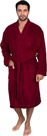 TowelSelections Mens Robe Plush Soft Bathrobe Fleece Kimono Bath Robe for Men