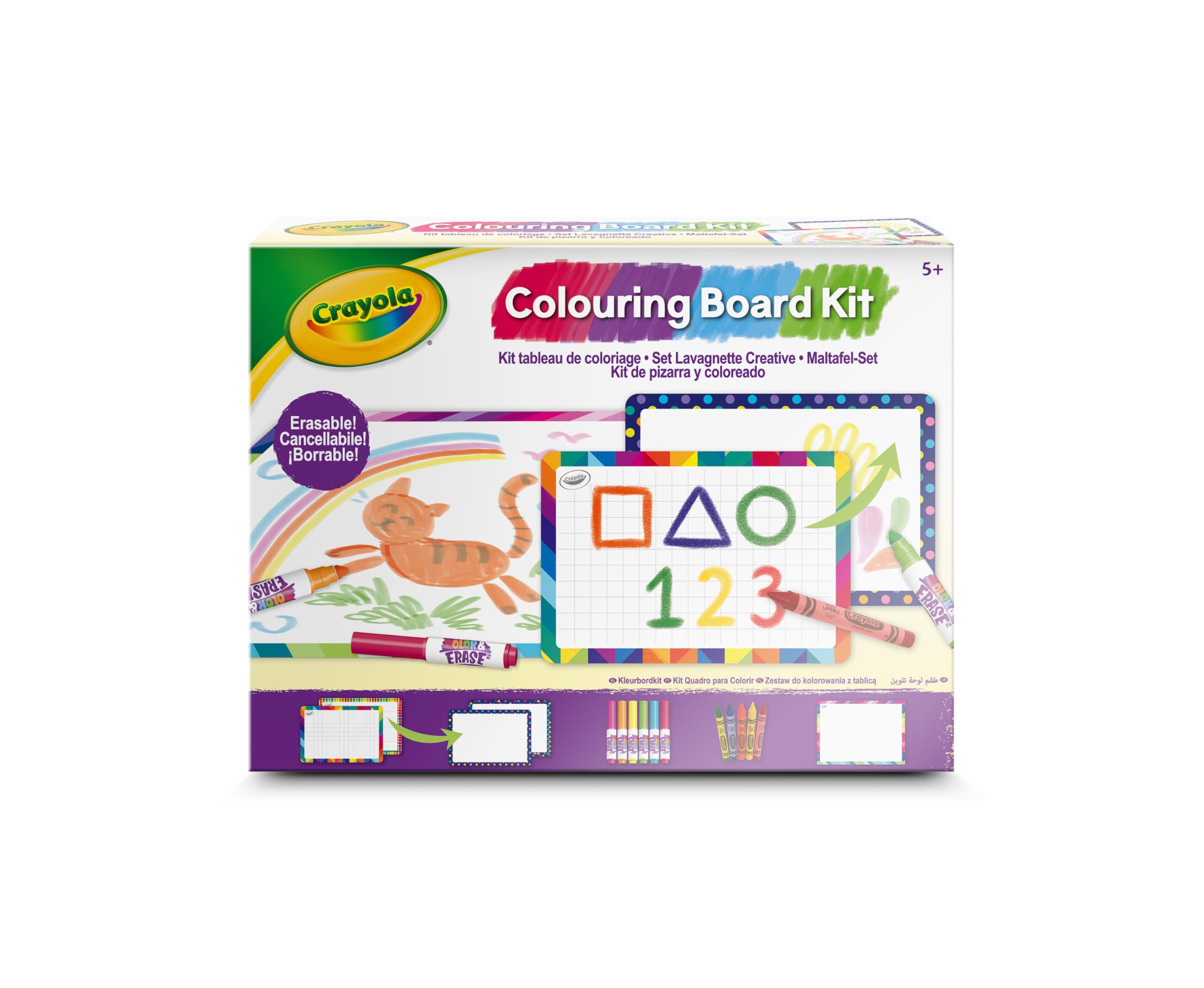 CRAYOLA - Zestaw do malowania, edukacyjne i kreatywne zajęcie dla dzieci z flamastrami i kredkami świecowymi, od 5 lat, 04-2947