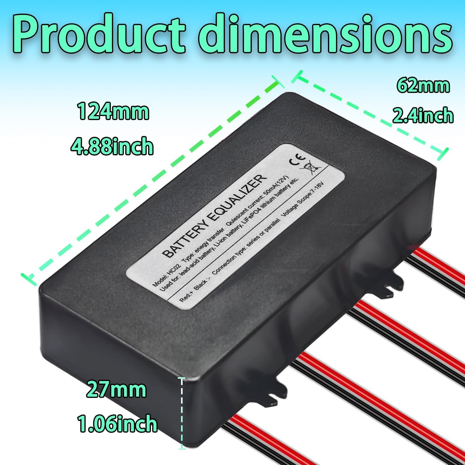 Batterie Equalizer für 4 x 12V Batterien Balancer Aktivspannung Blei Säure Li-Ionen LiFePO4 Batterie HC02