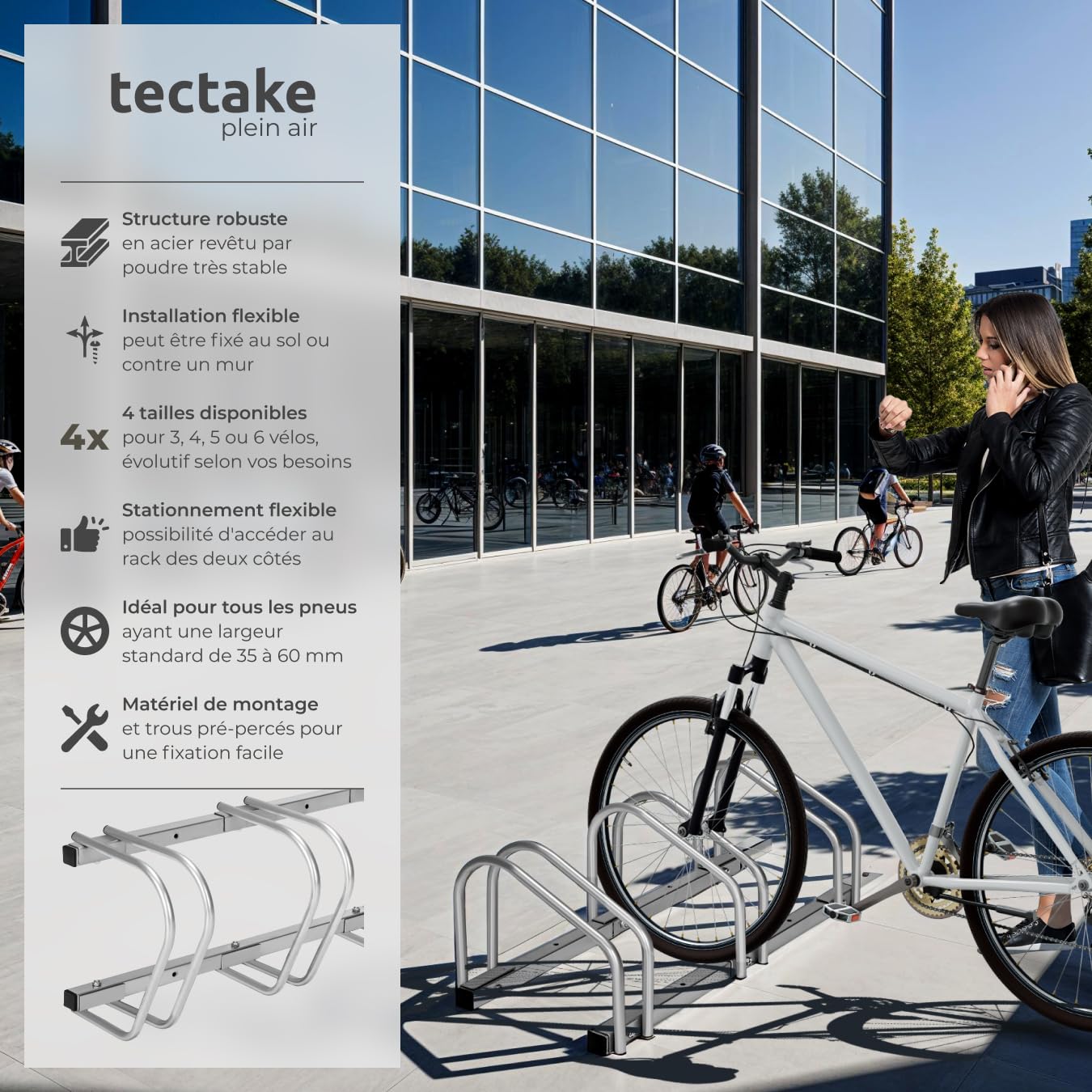 Atelier Vélo à Domicile Tectake® Support Velo Pieds D'atelier Support Vélo, Montage Entretien Vélo Electrique