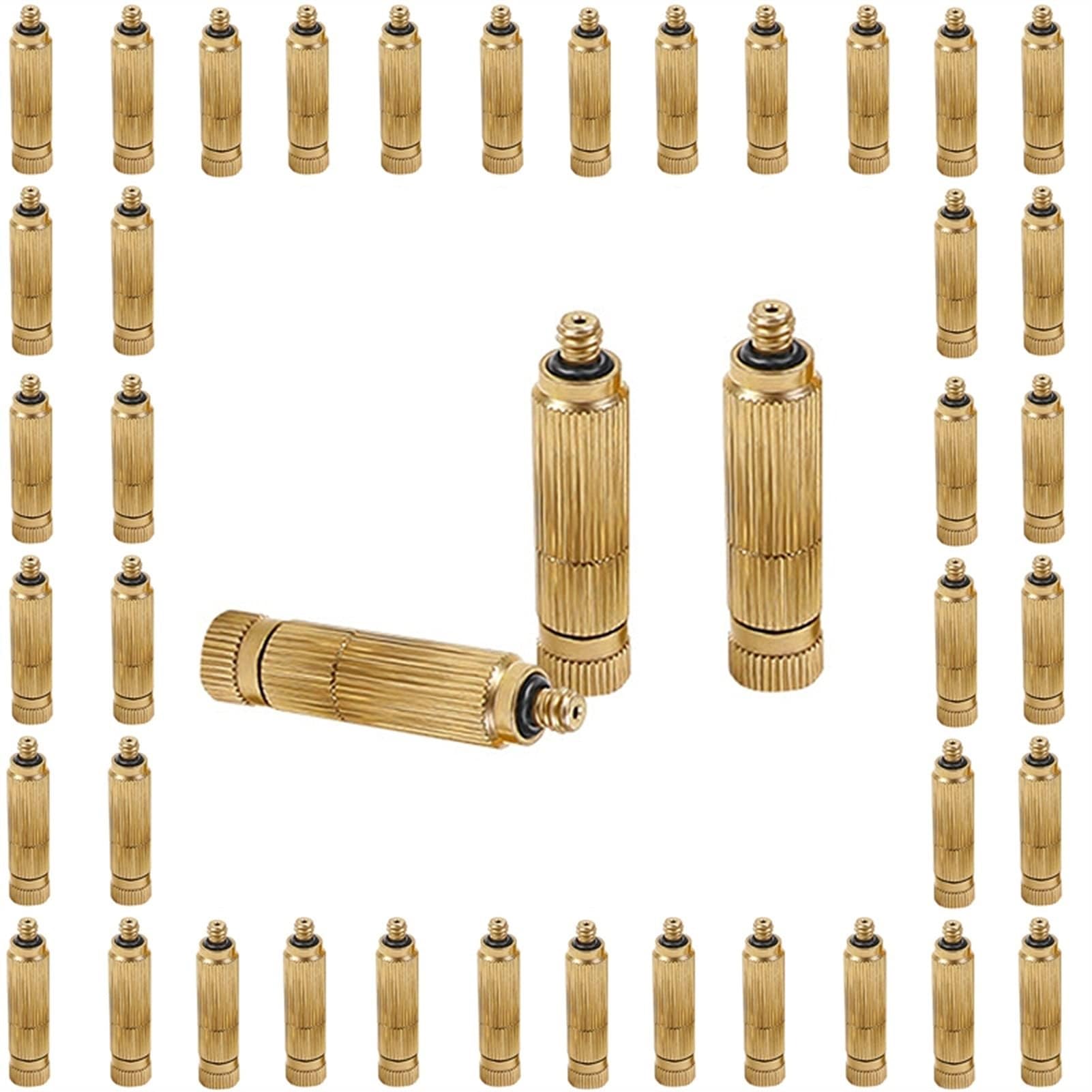 SXITHGKDW Brass Misting Nozzle, 50 Pcs Brass Misting Nozzles For Outdoor Cooling And Patio 10/24 UNC Multicolor 0.1-0.8mm(Gold,0.2mm)