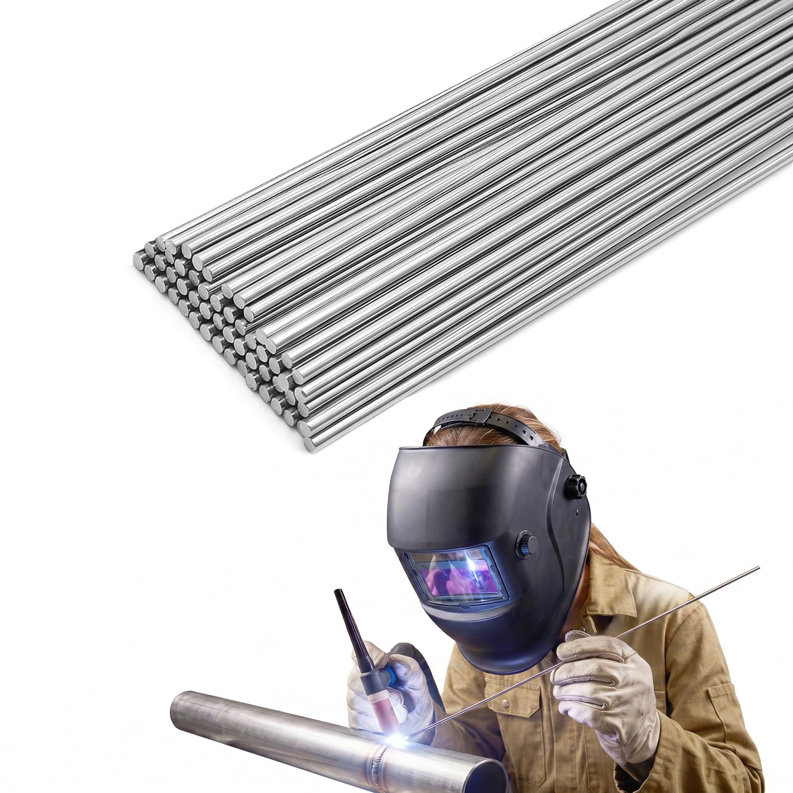 UNIFAMILY 20pcs Stainless Steel TIG Welding Rod ER308L, 3/32"x16", Stainless Steel Welding Rod, Tig Filler Rod Low Splatter Corrosion Resistance, TIG Welding Accessories, Welding Rods