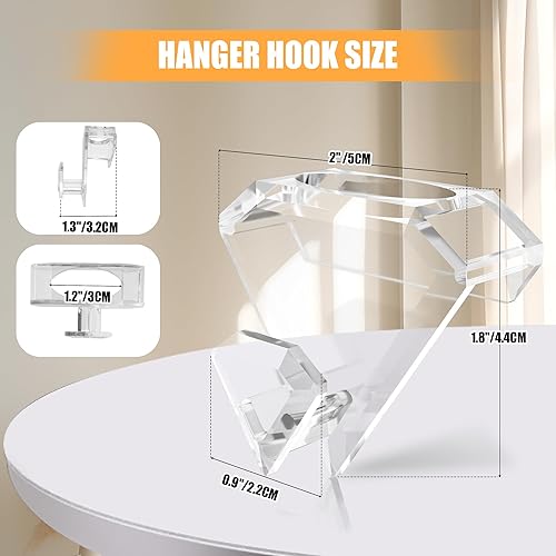 Miniatura 6 de SLMT Paquete de 30 ganchos para colgar que ahorran espacio, ganchos transparentes para colgar ropa, artículos esenciales para la habitación del