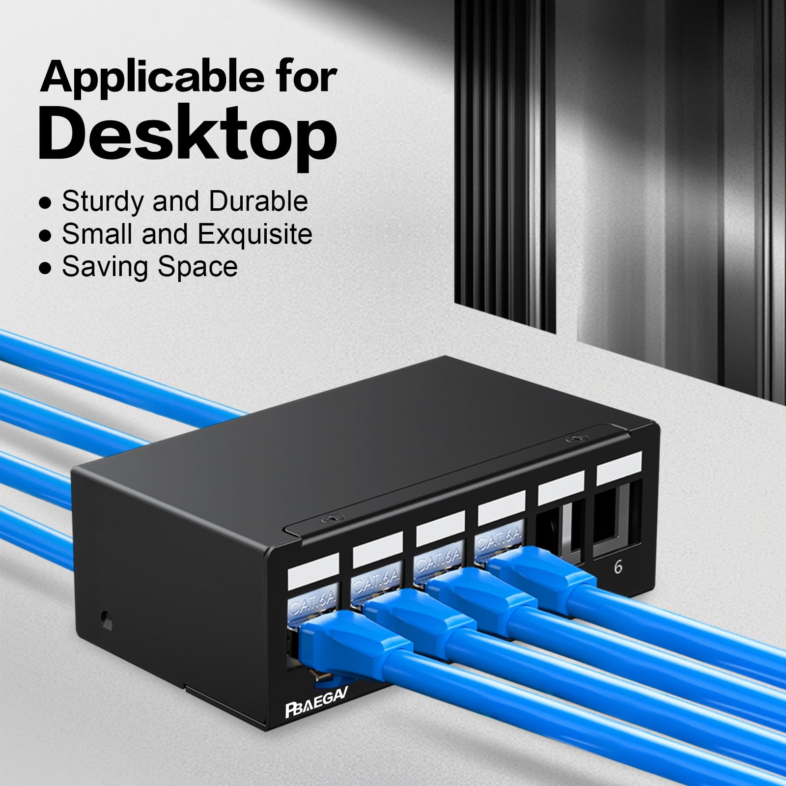 Pannello patch a 6 porte Keystone Network Blank Patch Panel UTP/STP compatibile con jack Keystone LC/SC/ST/FC/USB/HDMI, per scatola di terminazione Ethernet domestica da scrivania (1U 6 porte)