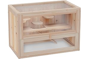 Pawhut Hamster Cage | 2-Level Spacious Habitat for Small Pets