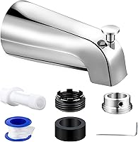 Dreyoo Universal Tub Spout with Diverter - Fits 1/2" Copper Pipe, 1/2" & 3/4" IPS - Chrome Bathtub Faucet, Easy DIY Install Kit