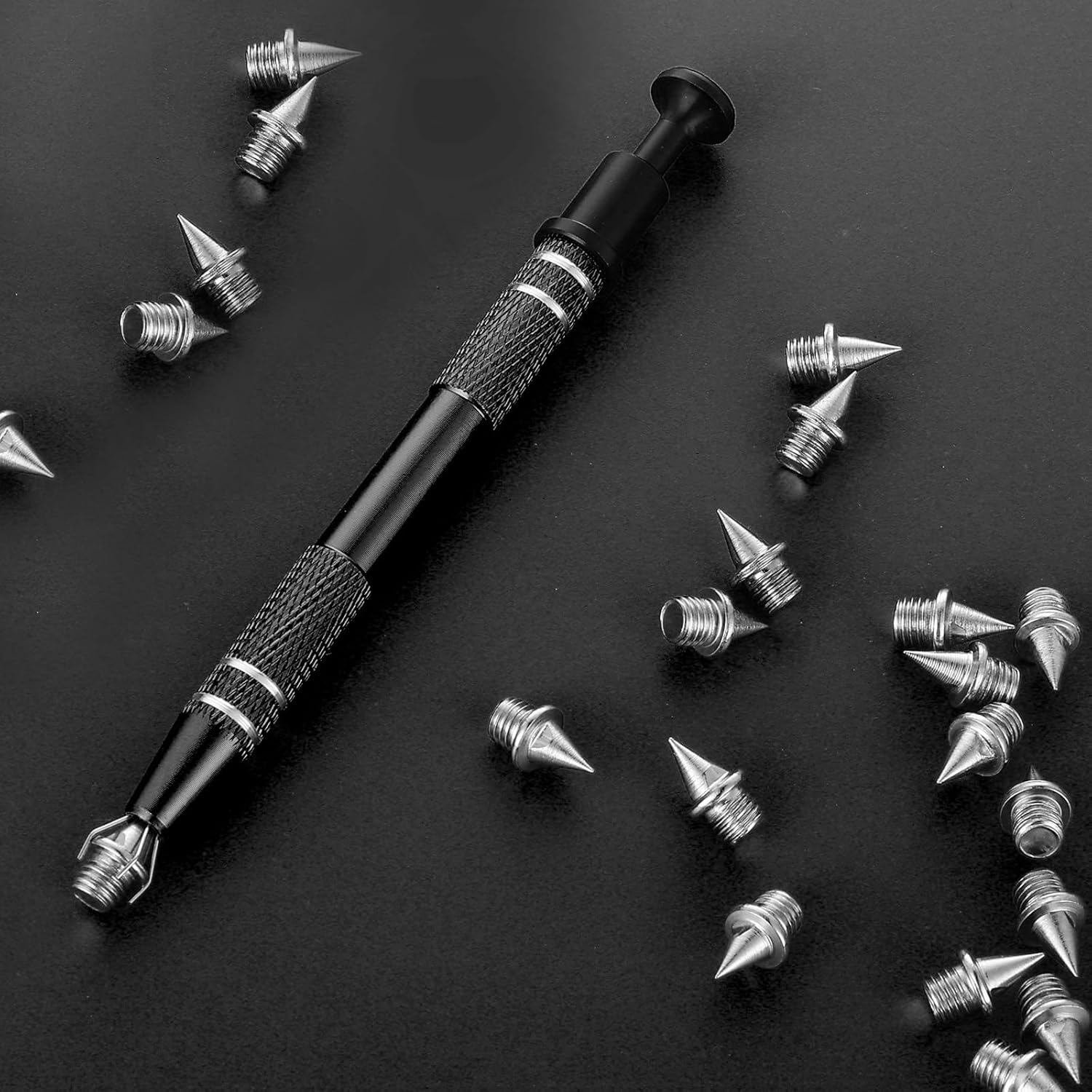 2 Pack Piercing Ball Grabber Tool, Stainless Steel Jeweler's Pick Up Tool with 4 Prongs Holder Diamond Claw Tweezers for Tiny Objects Ic Chips Electronic Components