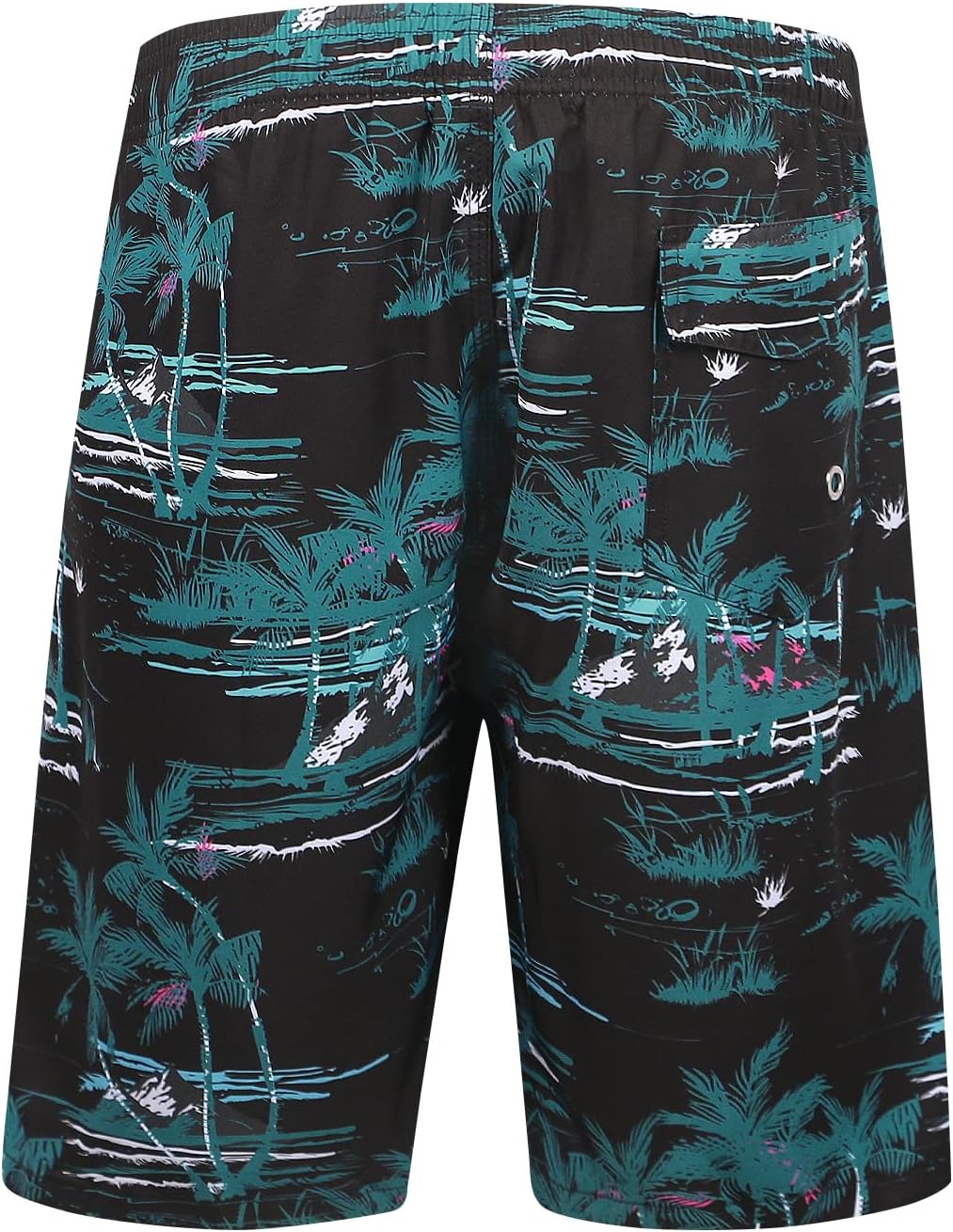 iCKER Mens Swim Shorts Swimming Trunks 3D Print Beach Shorts Boardshorts for Summer S Black S7