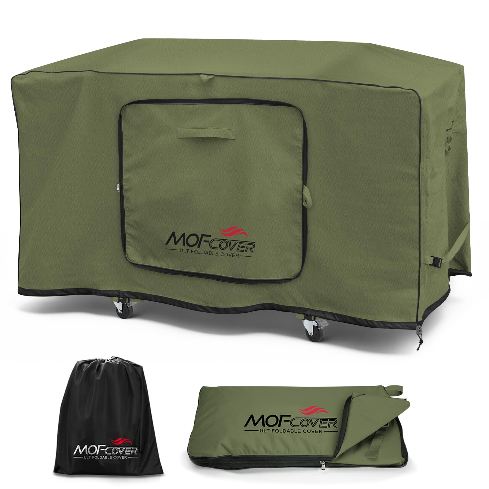 Upgraded Foldable Griddle Cover for Blackstone 36 inch Griddle with Hood, 600D Heavy Duty Flat Top Gas Grill Cover for Blackstone 4 Burner Grill, Green