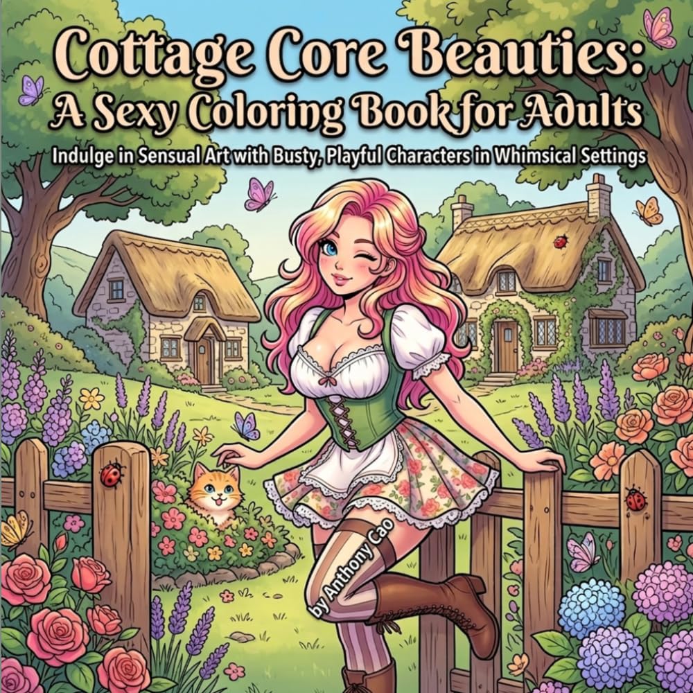 Cottage Core Beauties: A Sexy Coloring Book for Adults: Indulge in Sensual Art with Busty, Playful Characters in Whimsical Settings (Teen To Adults sensuals)