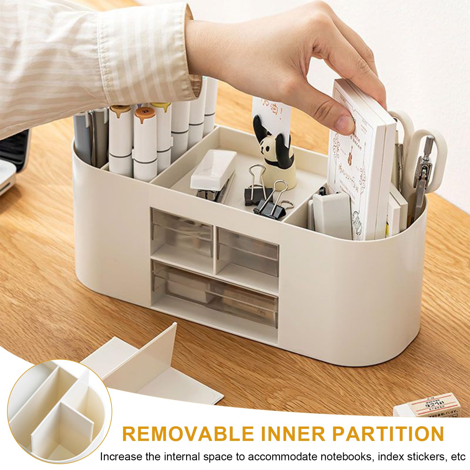 Organisateur De Bureau Avec Tiroir, Porte-Stylo, Rangement De Bureau Organisateur De Bureau Avec Tiroir, Porte-Stylo, Rangement De Bureau