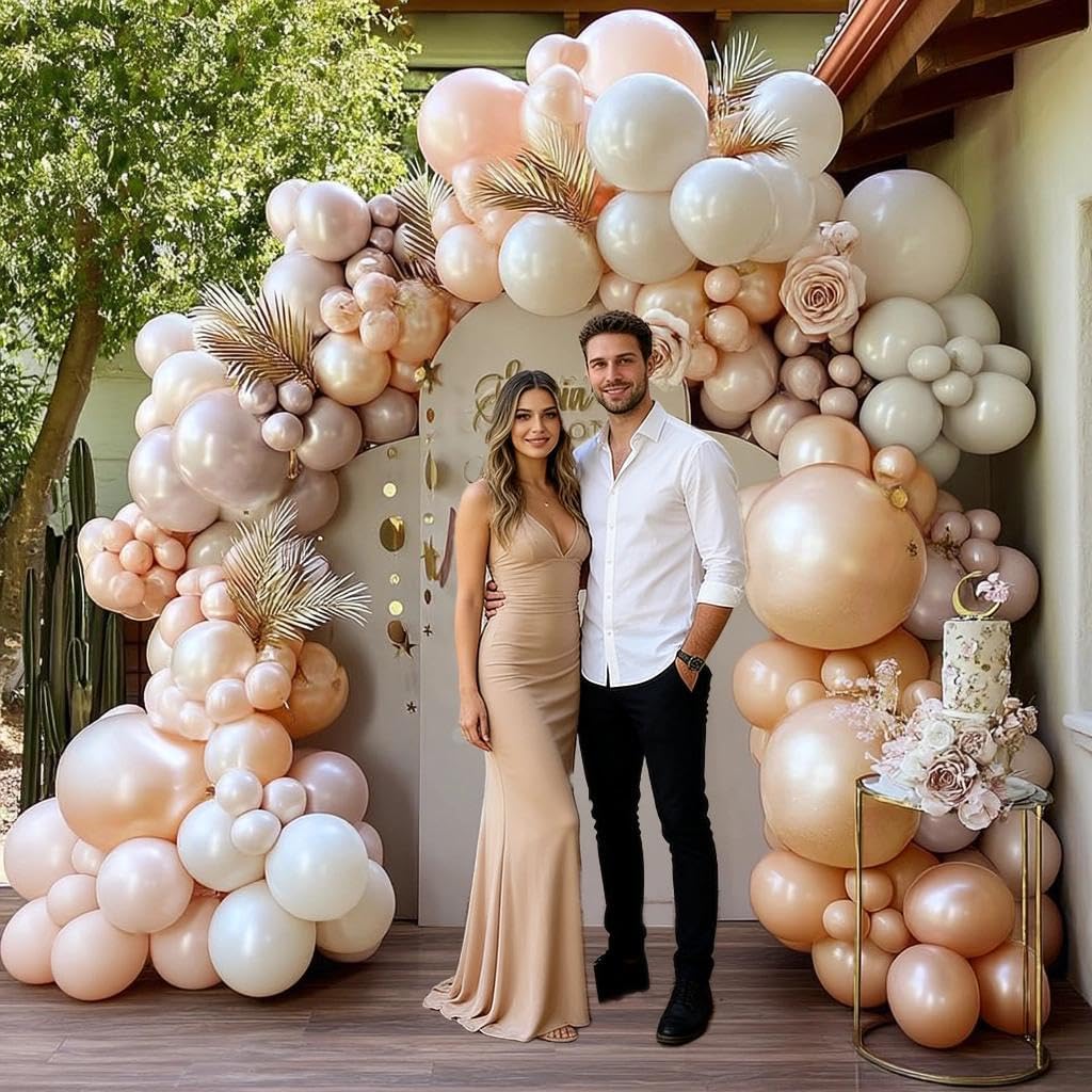 Amazon.com: Blush Pink Balloon Garland, Double Stuffed Dusty Rose Pink  Beige Balloons White Champagne Pearl Balloon Arch Kit for Baby Shower  Birthday Bridal Shower Wedding Mother's Day Party Decorations : Home &