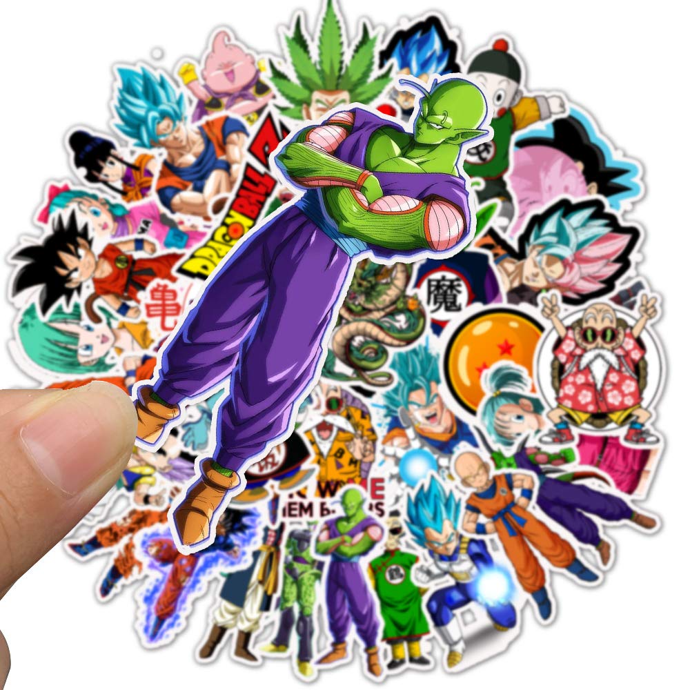 Adesivi impermeabili in vinile per laptop, bottiglie d'acqua, computer, Mac Pad, custodia per telefono, Hydro Flask, paraurti per skateboard, valigie (Dragon Ball Z)