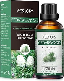 AESHORY Cedar Wood Essential Oil 50ML, Natural Cedar Oil Aromatherapy Oils, Premium Aroma Diffuser Oil Aromatherapy Fragrance Oil for Diffuser, Skin Care, Hair Care, Relaxation, Massage, Bath