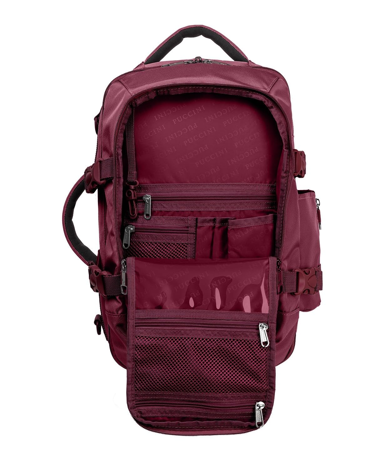 PUCCINI Easy Pack plecak wielofunkcyjny, czerwony (Weinrot), 40x20x25 cm (18 l), 40x20x25 cm (18 L)