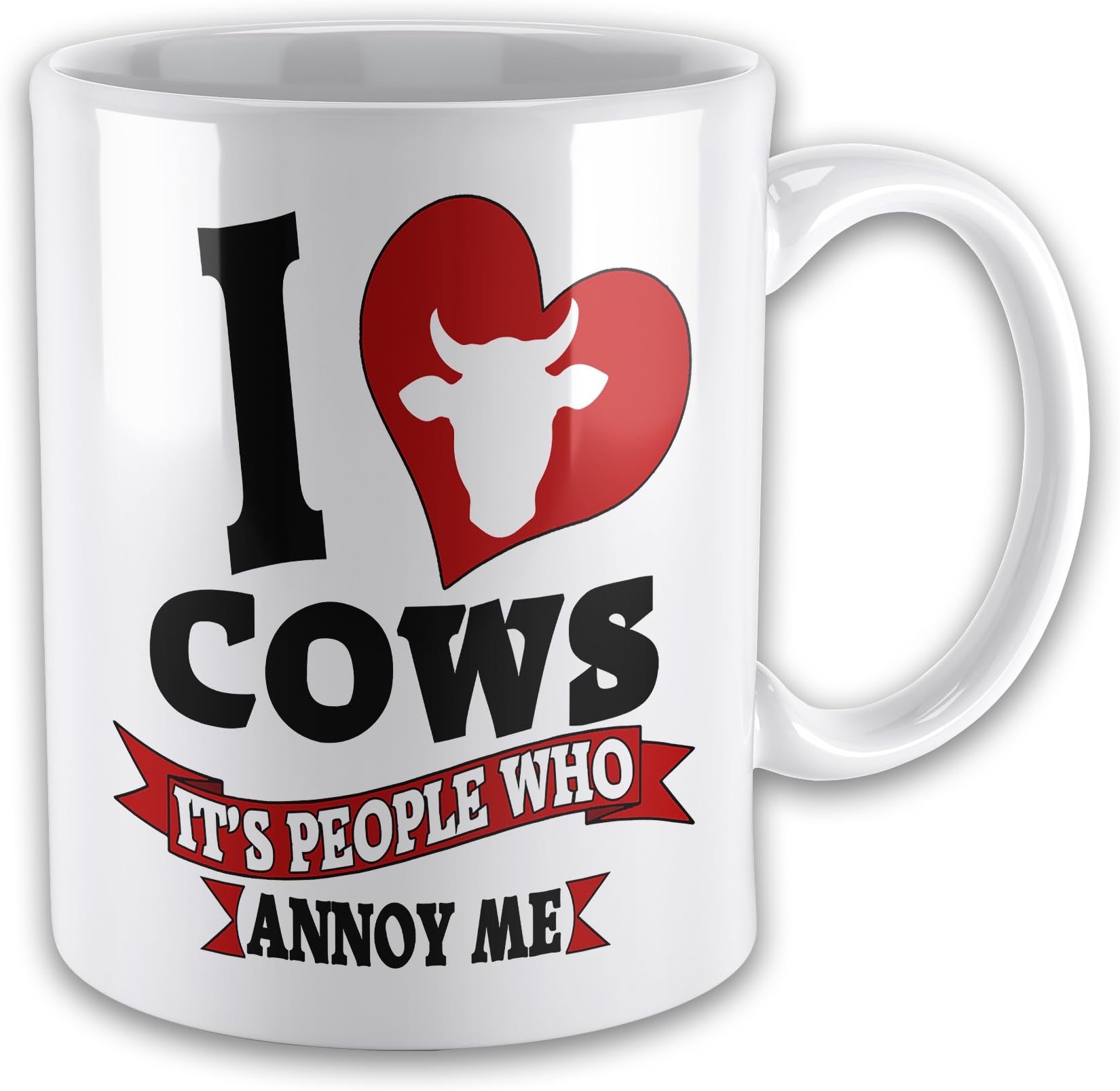 I Love Cows It's People That Annoy Me Funny Novelty Gift Mug
