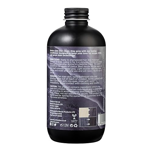 Miniatura 2 de Bleach London Acondicionador Fade To Grey - Enjuague gris pizarra, tonificación y conservación del color, vegano, libre de crueldad, nutrición