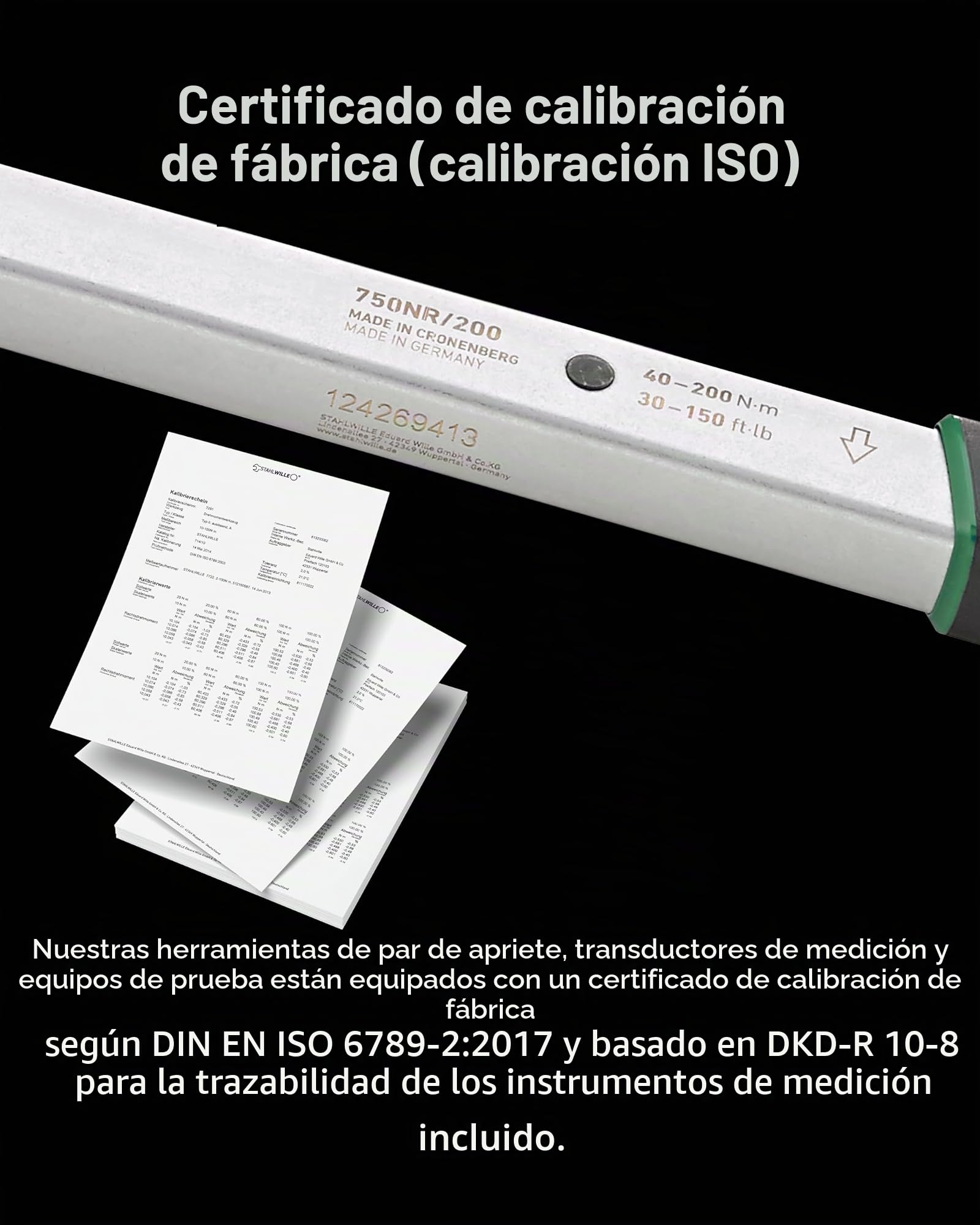 STAHLWILLE 750NR/200/3/1 - Juego de cambio de neumáticos para coche (5 piezas, con llave dinamométrica de 1/2", 40-200 N·m, llave de vaso 17, 19, 21 mm + extensión, fabricado en Alemania)